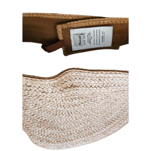 Madewell Women's Visor Hat Packable Braided Straw Look ONE SIZE Adjustable - Picture 4 of 5